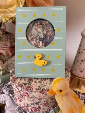 Sweet Duck Baby Frame CottageCore Nursery Folk Art  Style 1990’s